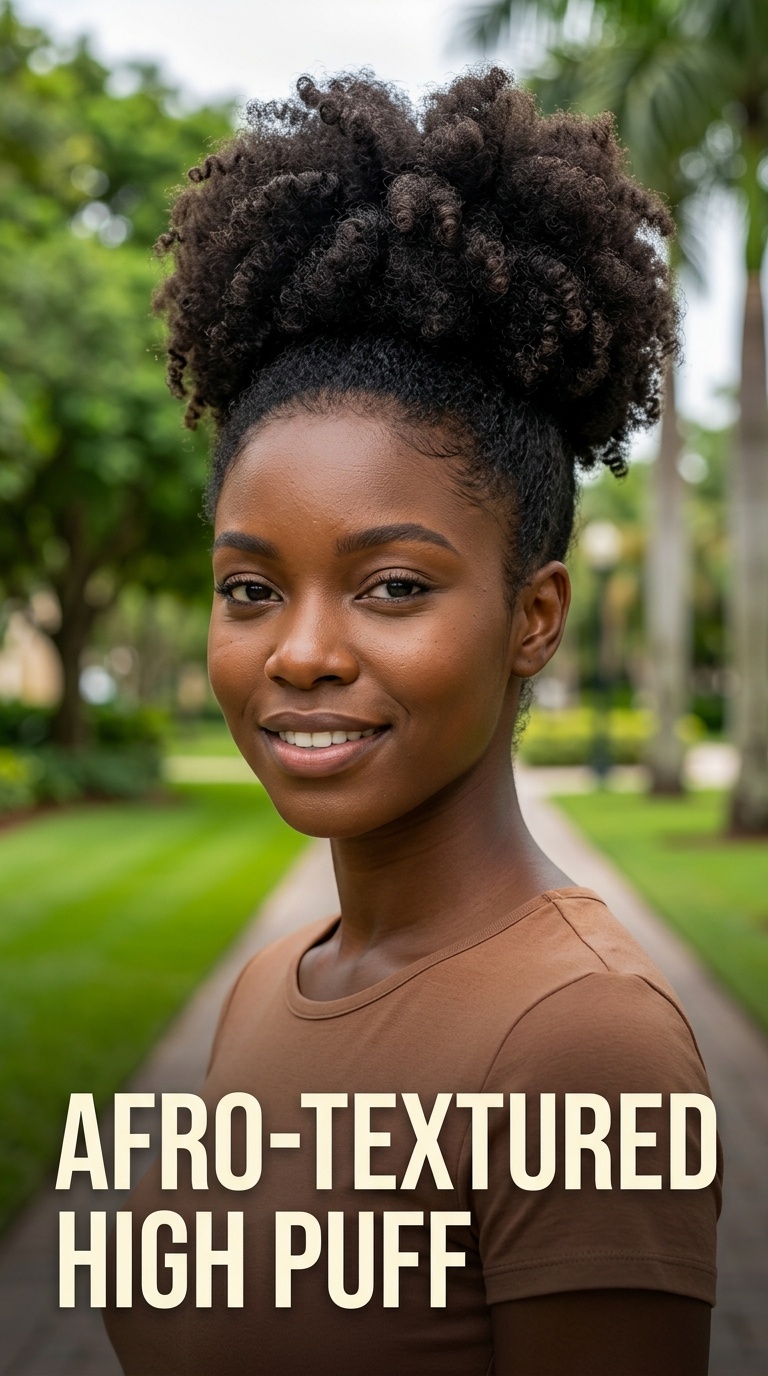 Afro-Textured High Puff