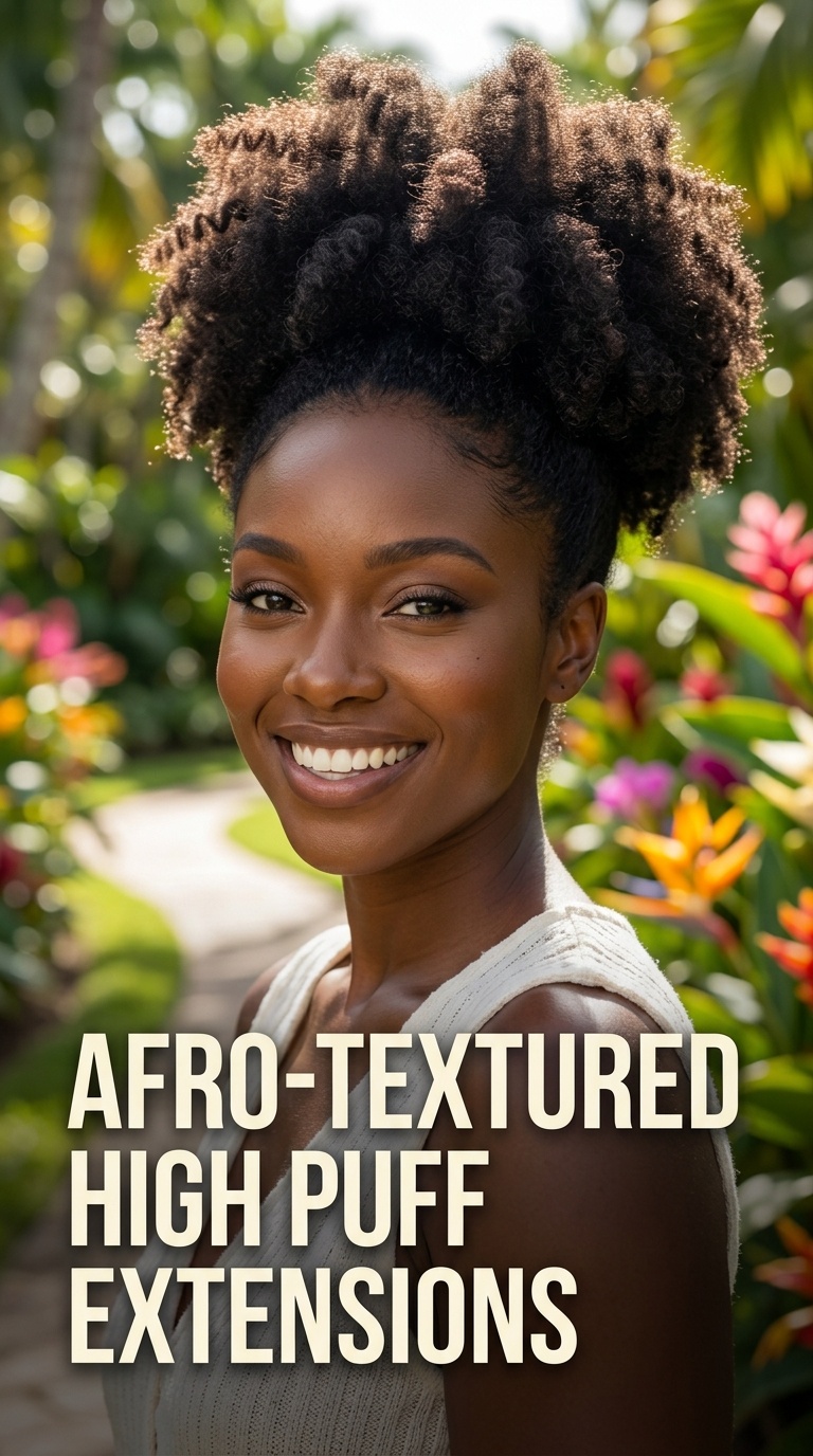 Afro-Textured High Puff Extensions