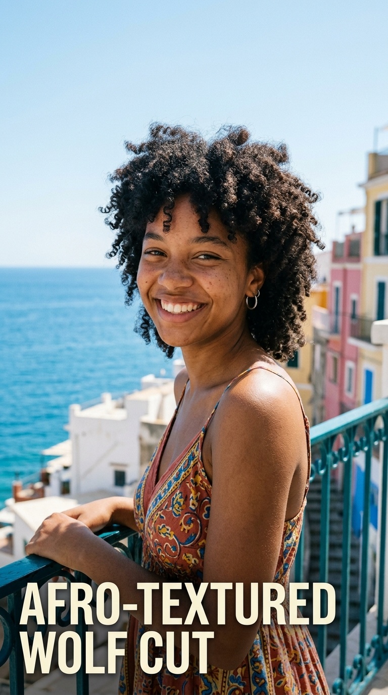 Afro-Textured Wolf Cut