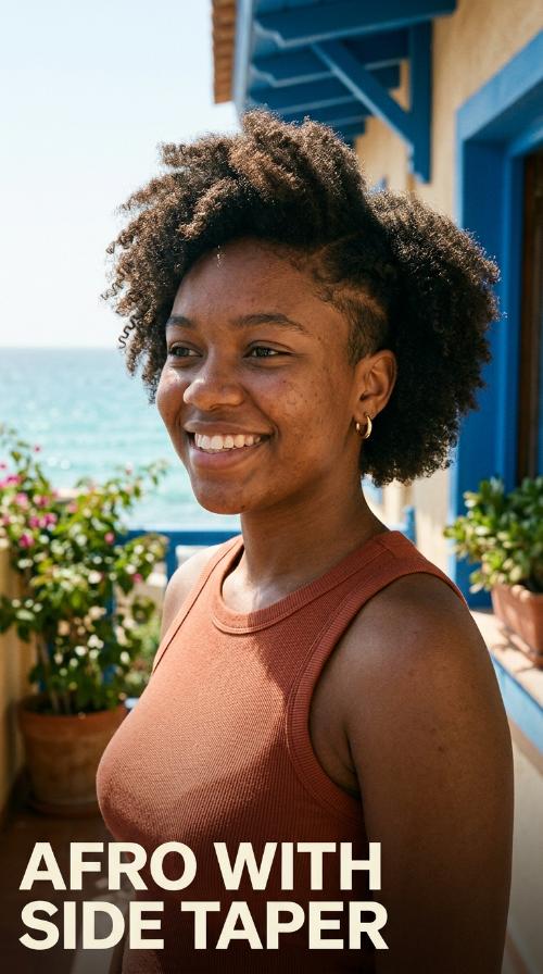 Afro with Side Taper