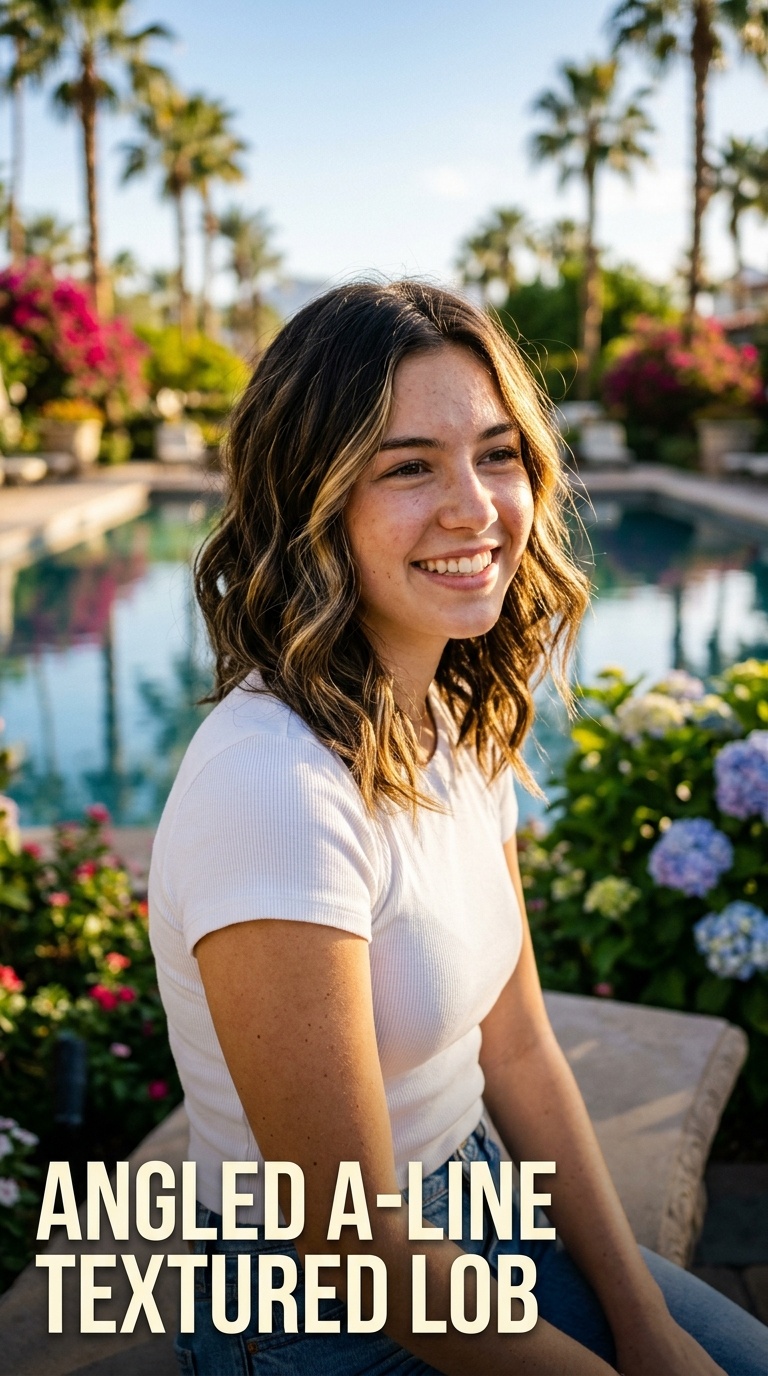 Angled A-Line Textured Lob