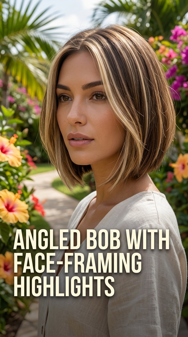 Angled Bob with Face-Framing Highlights