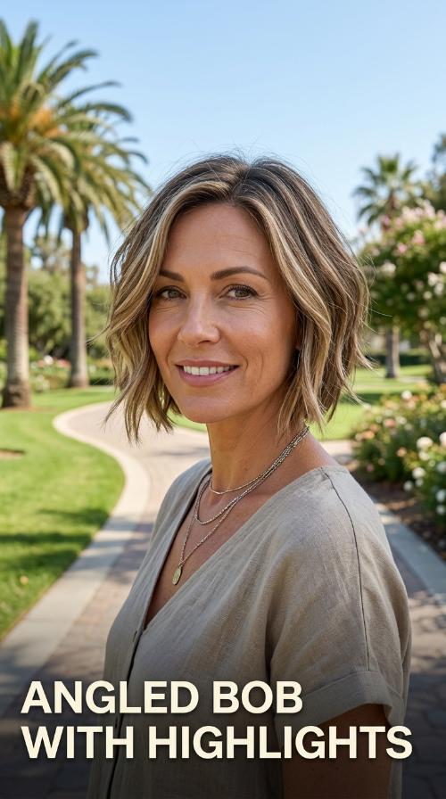 Angled Bob with Highlights