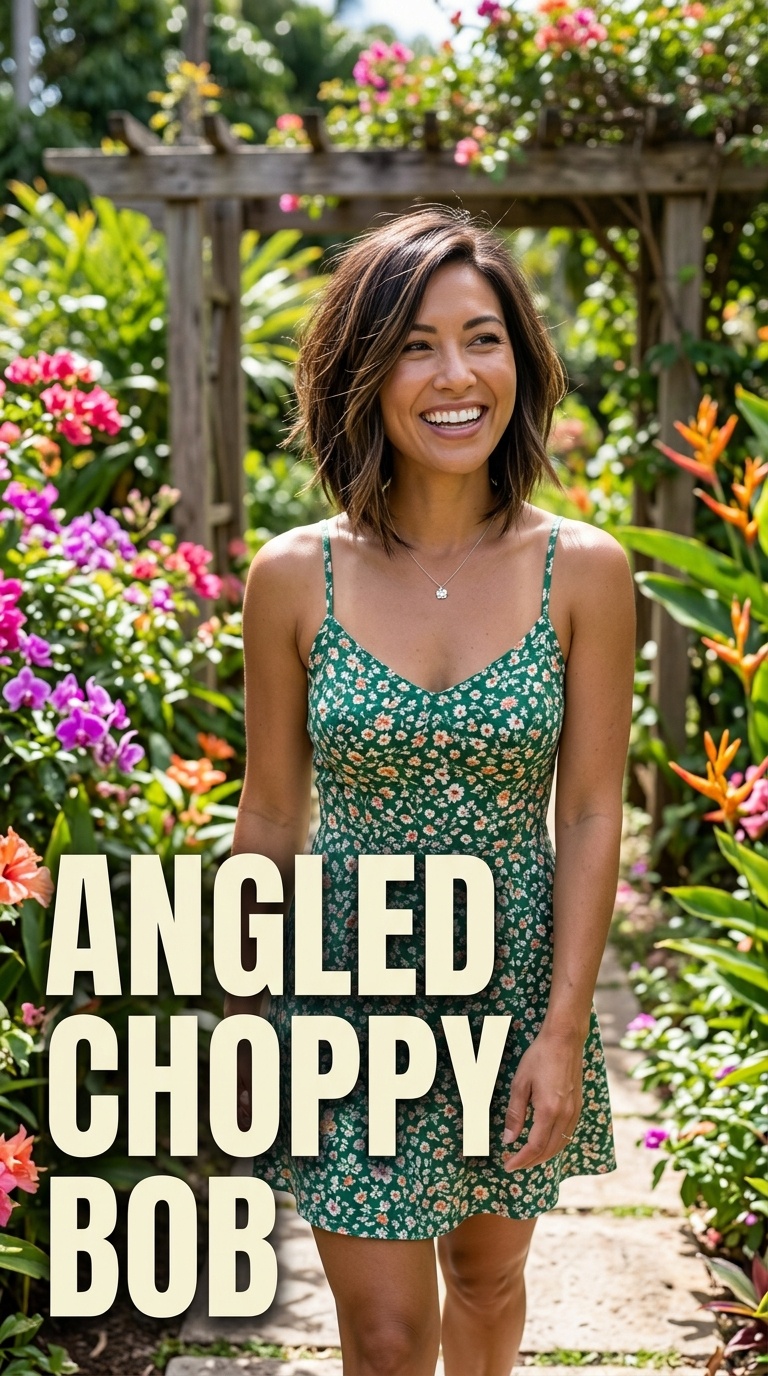 Angled Choppy Bob