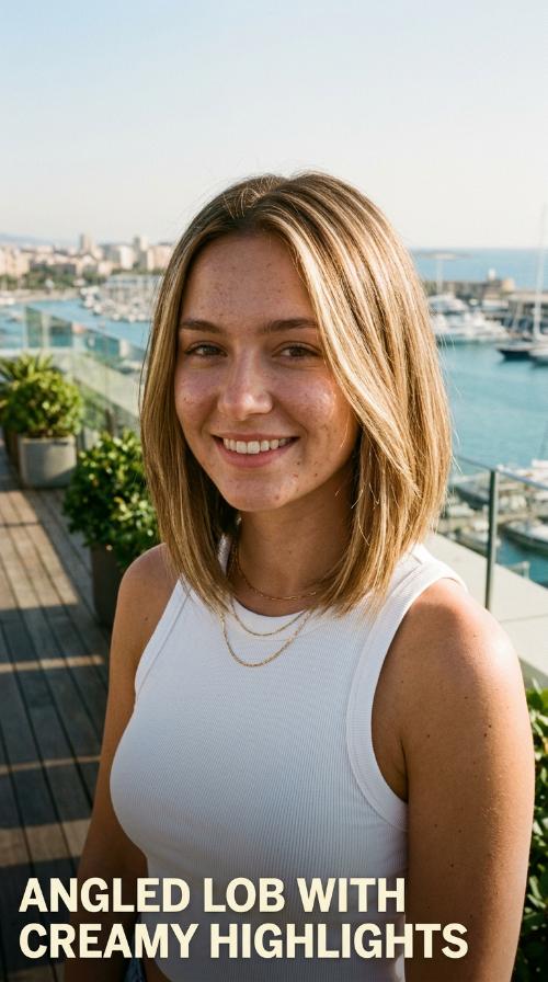 Angled Lob with Creamy Highlights