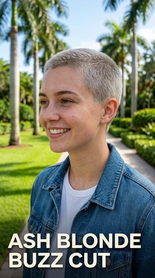 Ash Blonde Buzz Cut