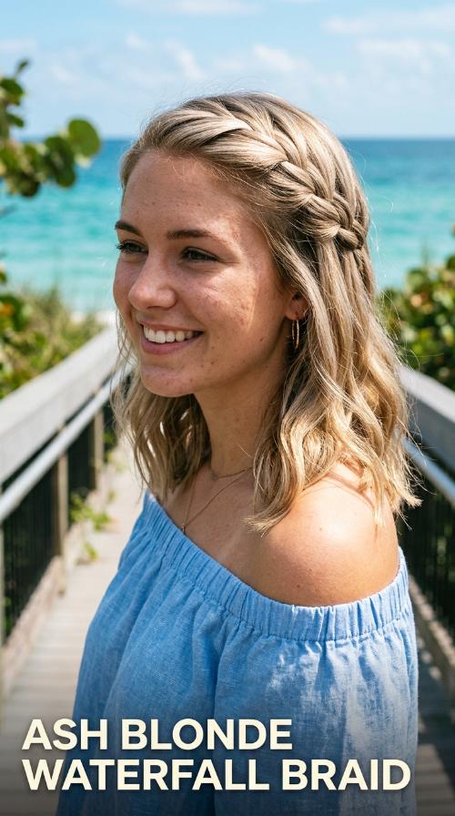 Ash Blonde Waterfall Braid
