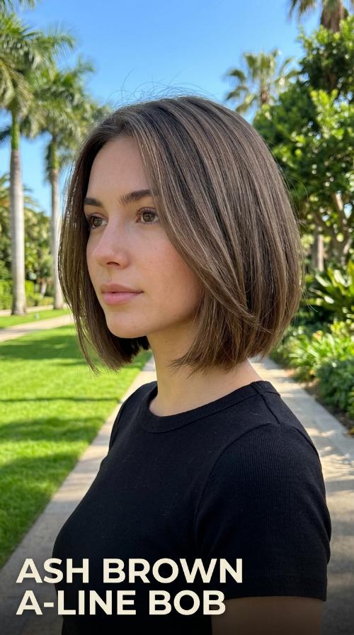 Ash Brown A-Line Bob