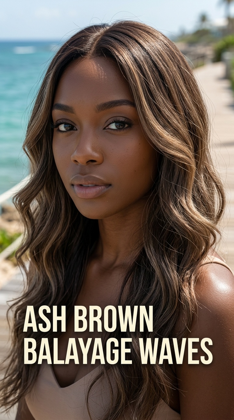 Ash Brown Balayage Waves