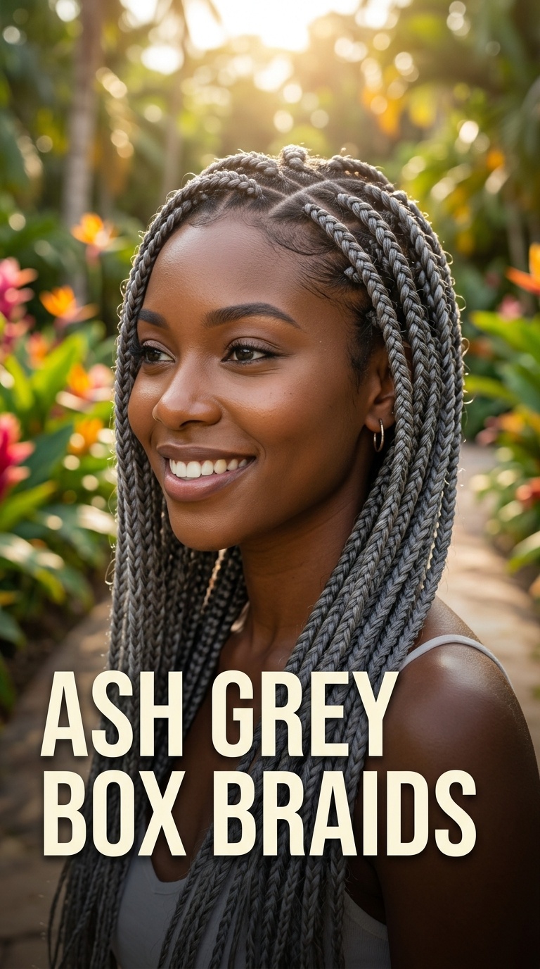 Ash Grey Box Braids
