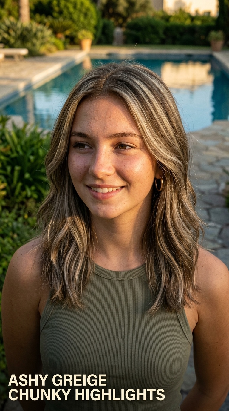 Ashy Greige Chunky Highlights