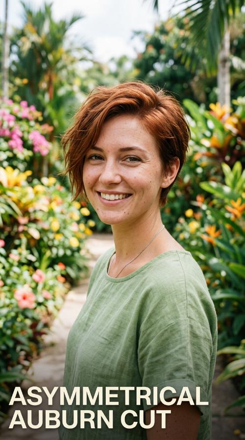 Asymmetrical Auburn Cut