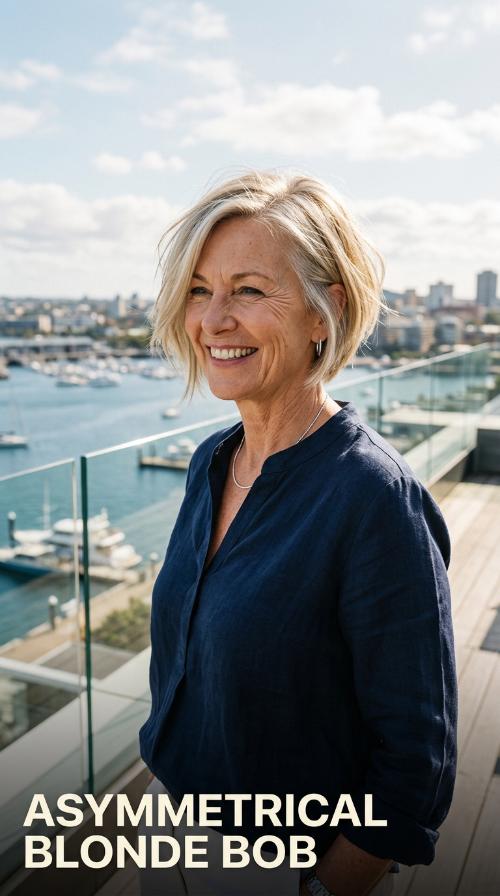 Asymmetrical Blonde Bob