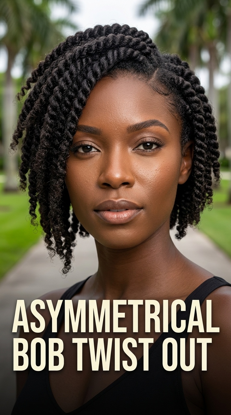 Asymmetrical Bob Twist Out