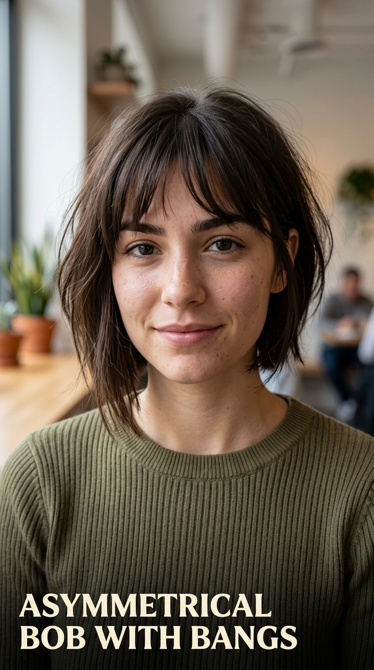 Asymmetrical Bob with Bangs