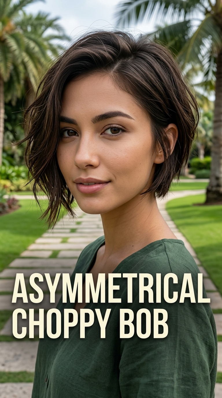 Asymmetrical Choppy Bob