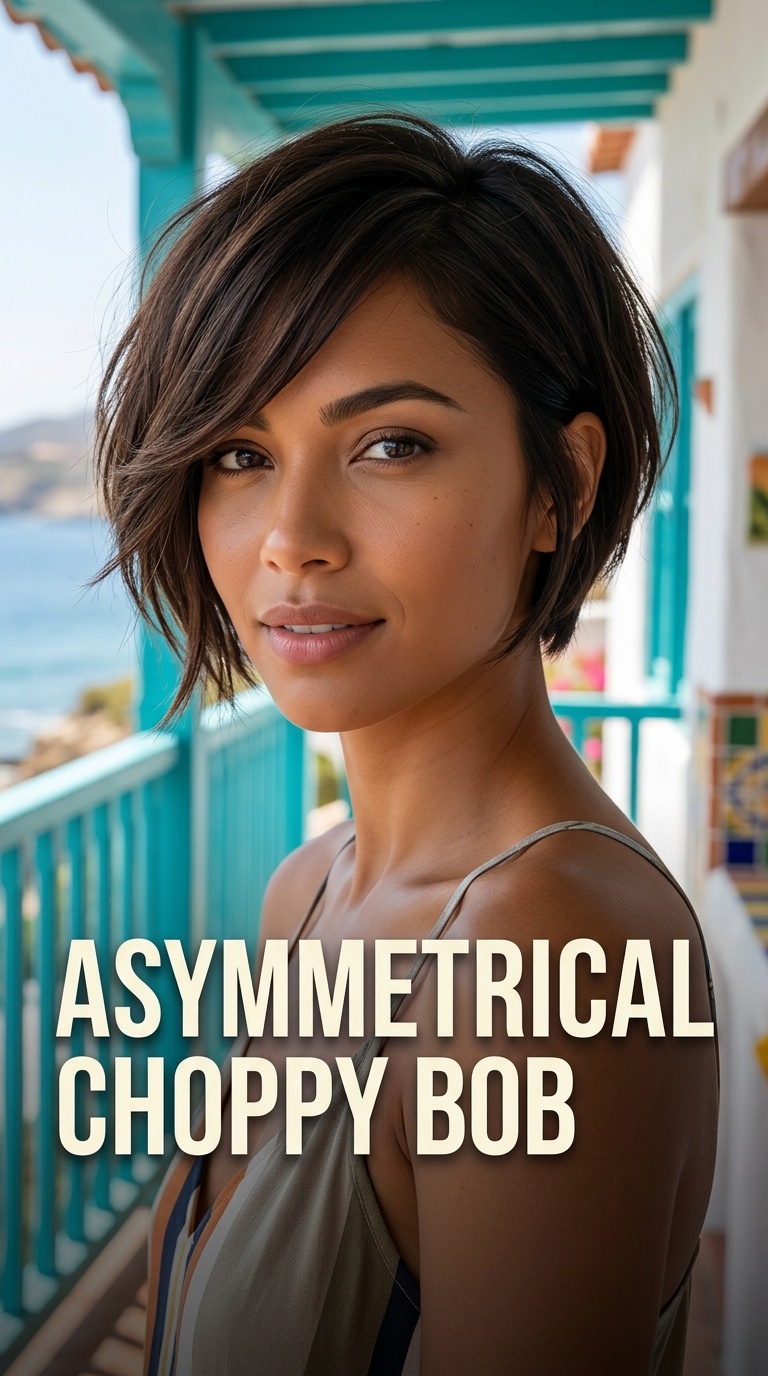 Asymmetrical Choppy Bob