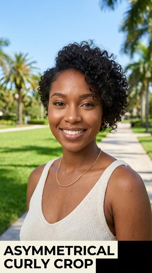 Asymmetrical Curly Crop