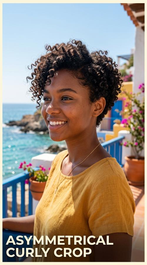 Asymmetrical Curly Crop