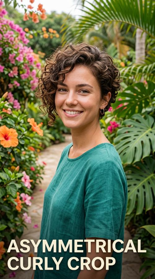 Asymmetrical Curly Crop