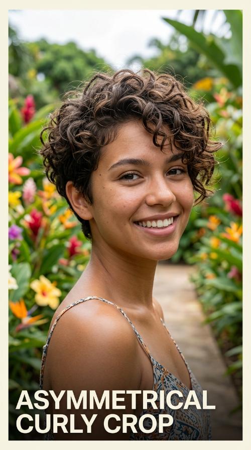 Asymmetrical Curly Crop