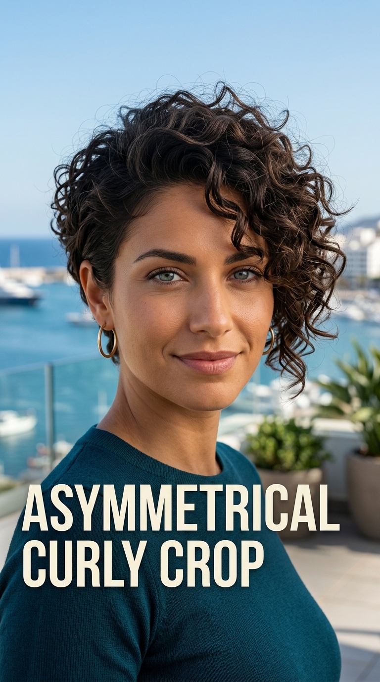 Asymmetrical Curly Crop