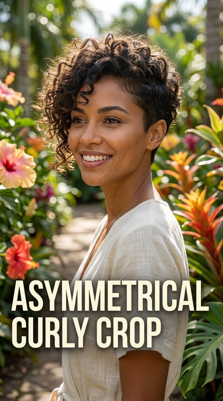 Asymmetrical Curly Crop