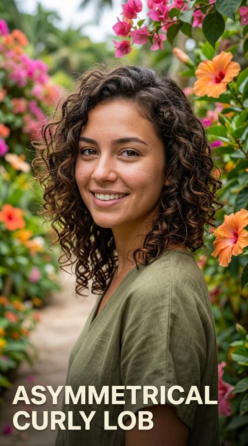 Asymmetrical Curly Lob