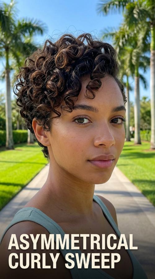 Asymmetrical Curly Sweep