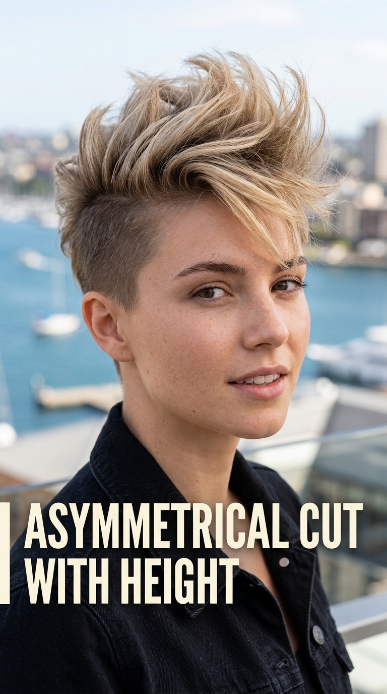 Asymmetrical Cut with Height