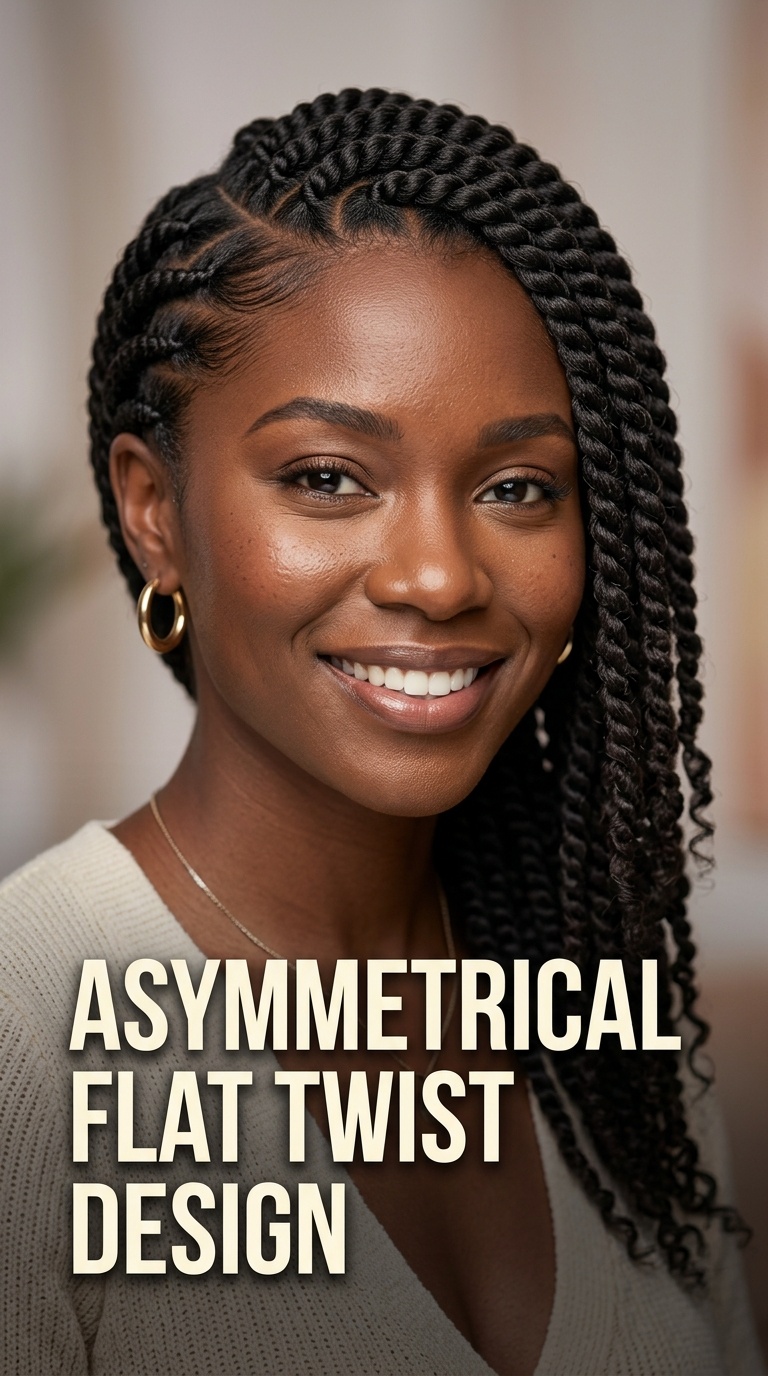 Asymmetrical Flat Twist Design