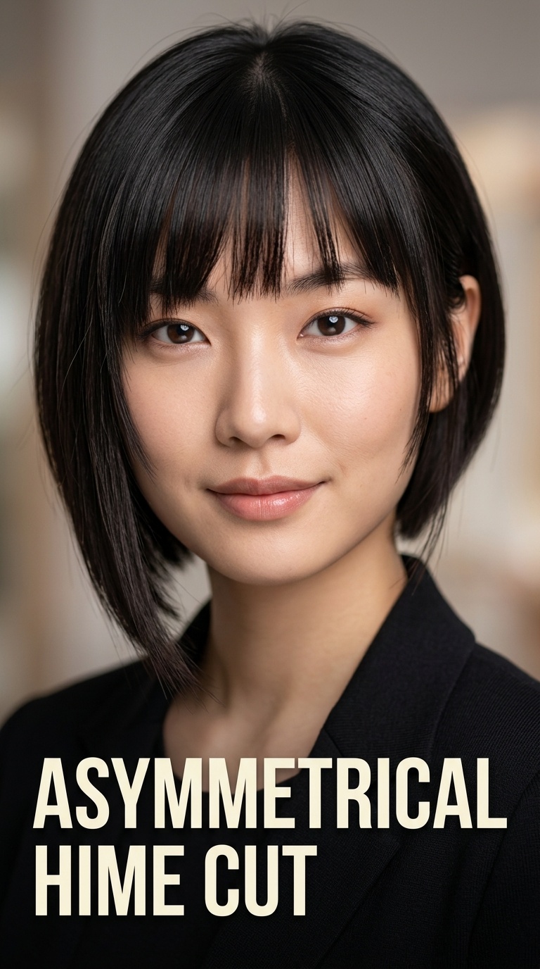 Asymmetrical Hime Cut