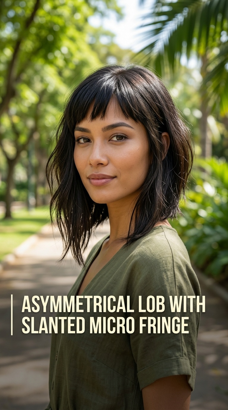 Asymmetrical Lob with Slanted Micro Fringe