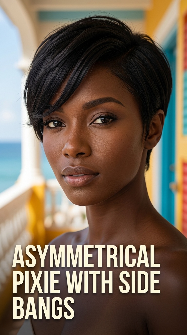 Asymmetrical Pixie with Side Bangs
