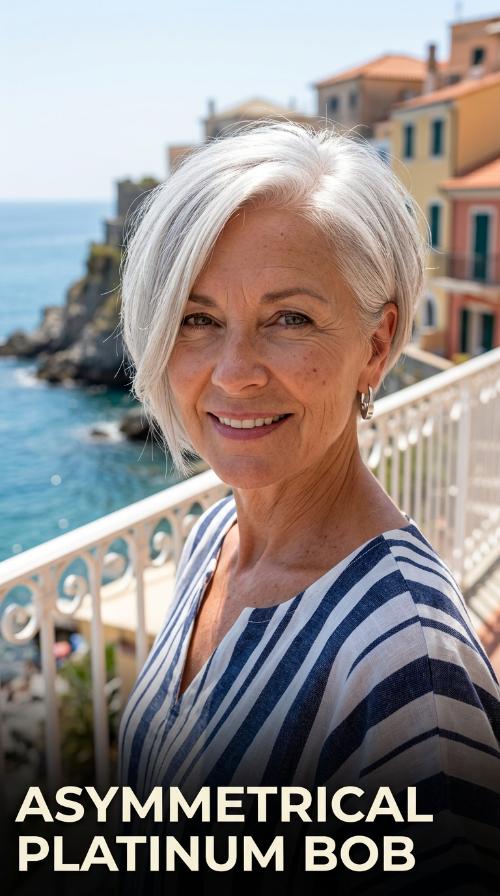 Asymmetrical Platinum Bob