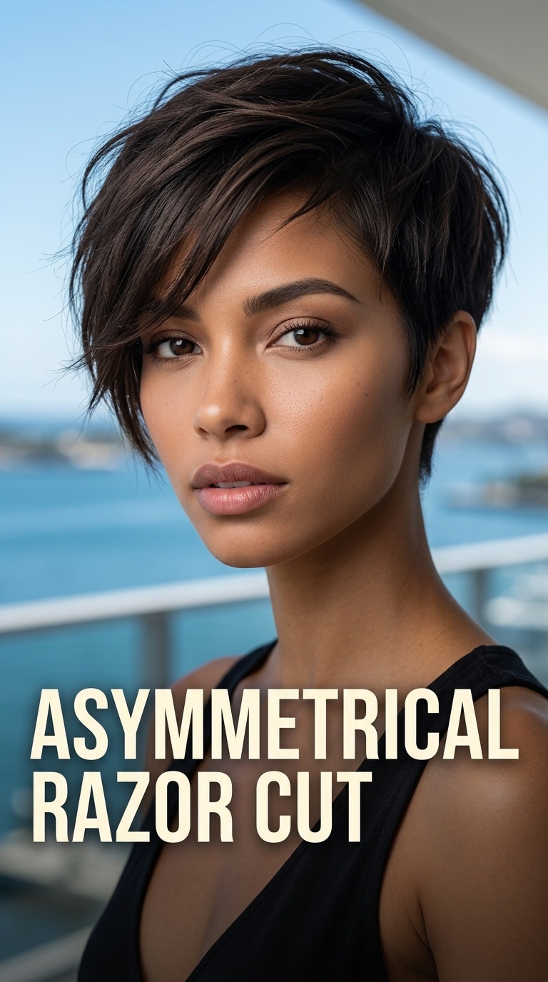 Asymmetrical Razor Cut