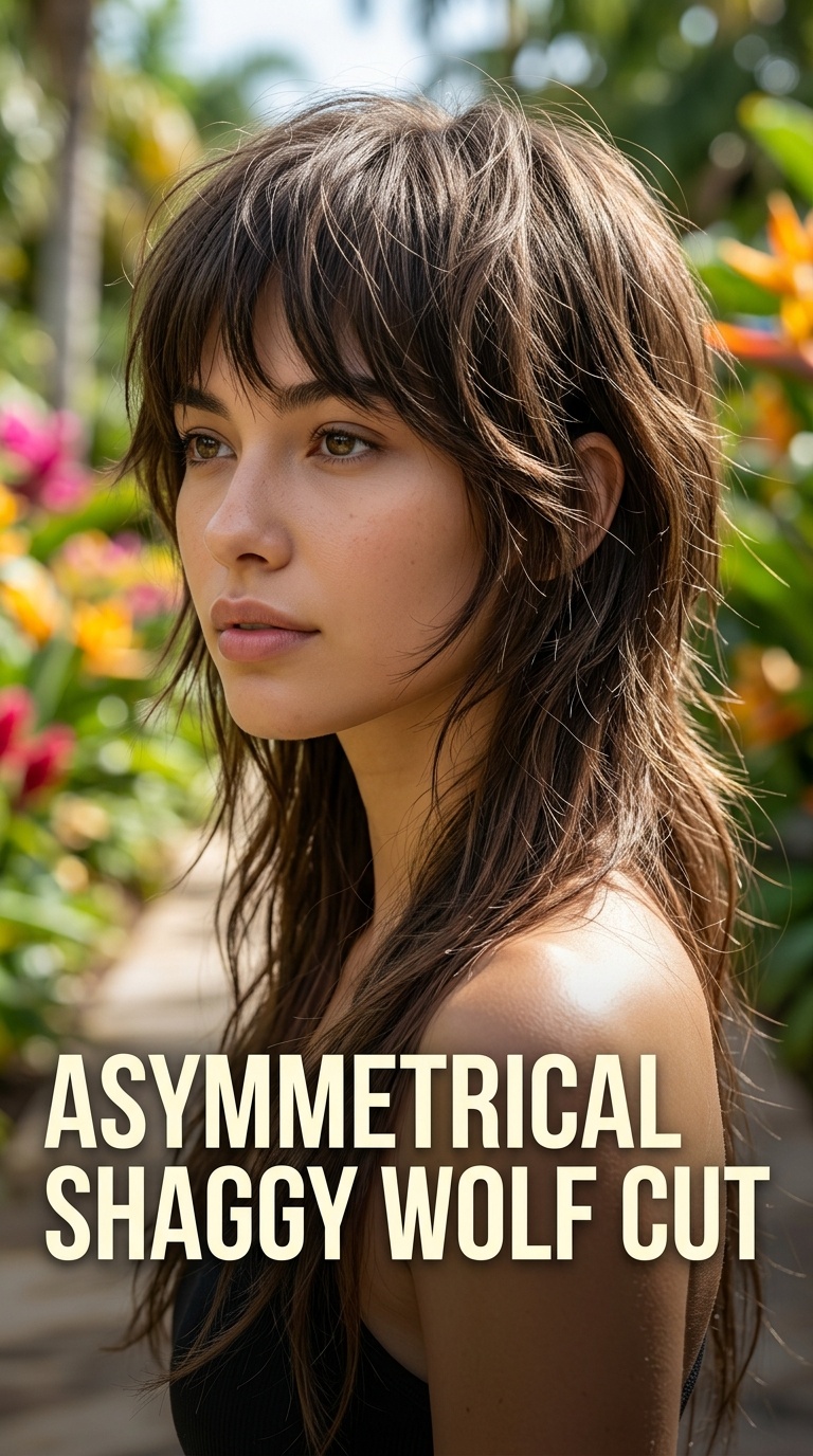 Asymmetrical Shaggy Wolf Cut