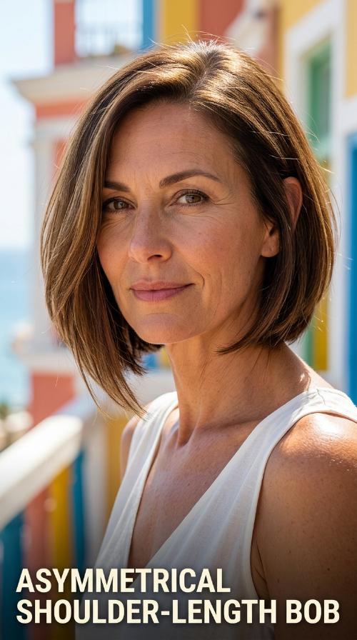 Asymmetrical Shoulder-Length Bob