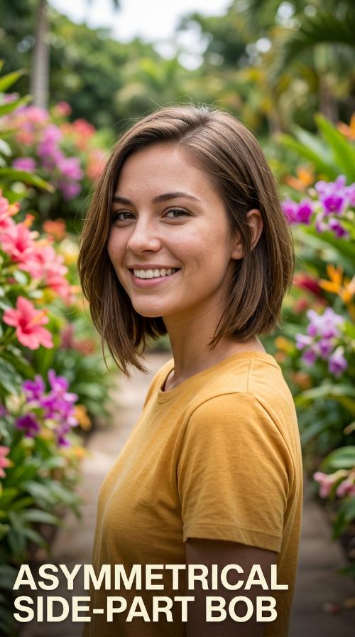 Asymmetrical Side-Part Bob