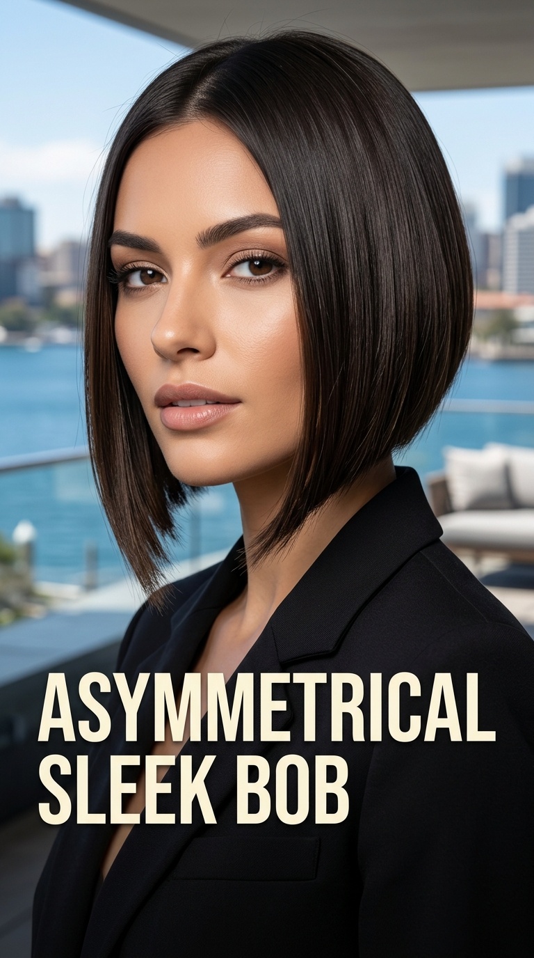 Asymmetrical Sleek Bob