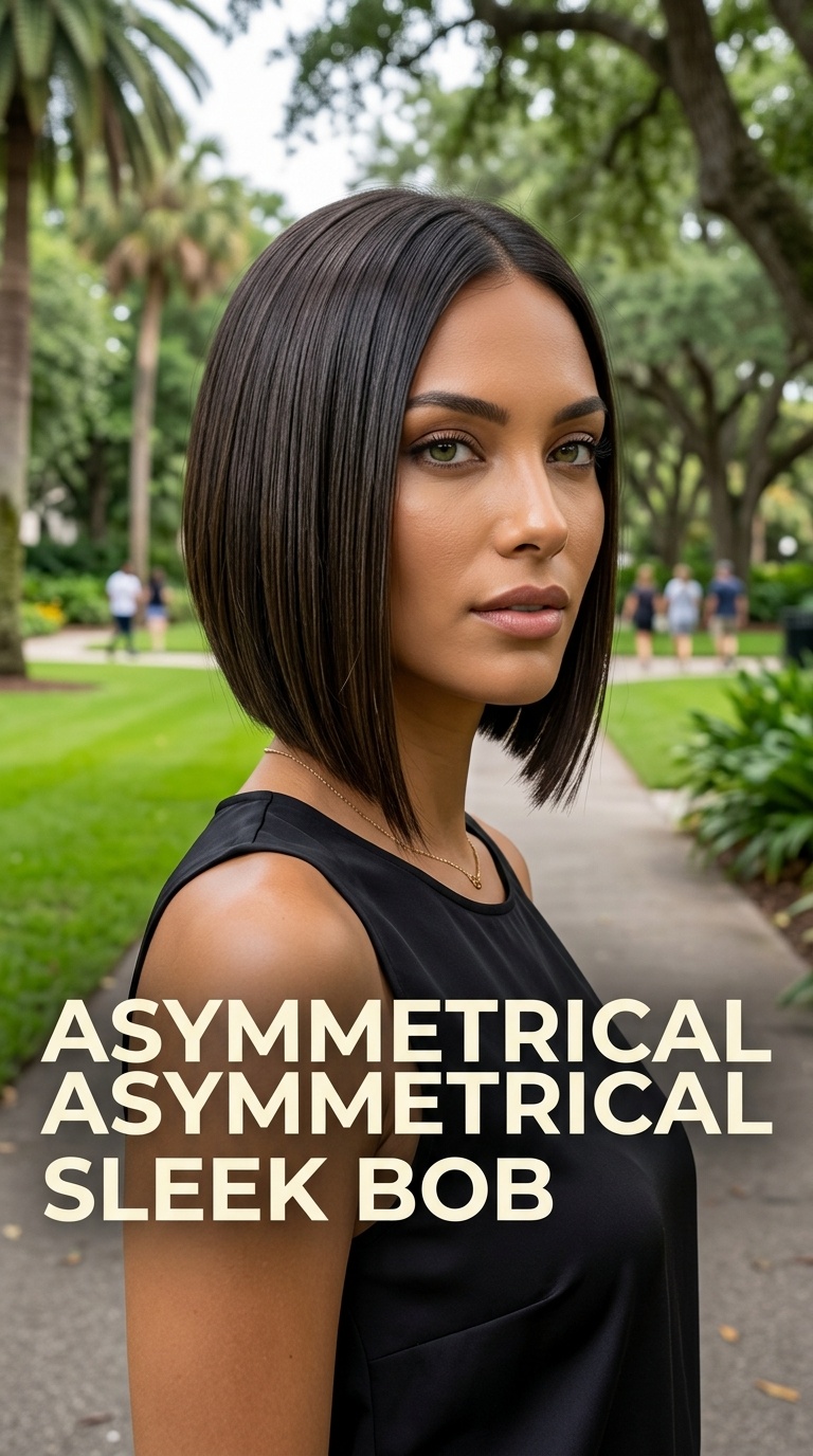 Asymmetrical Sleek Bob
