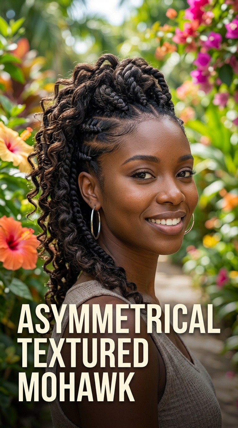 Asymmetrical Textured Mohawk