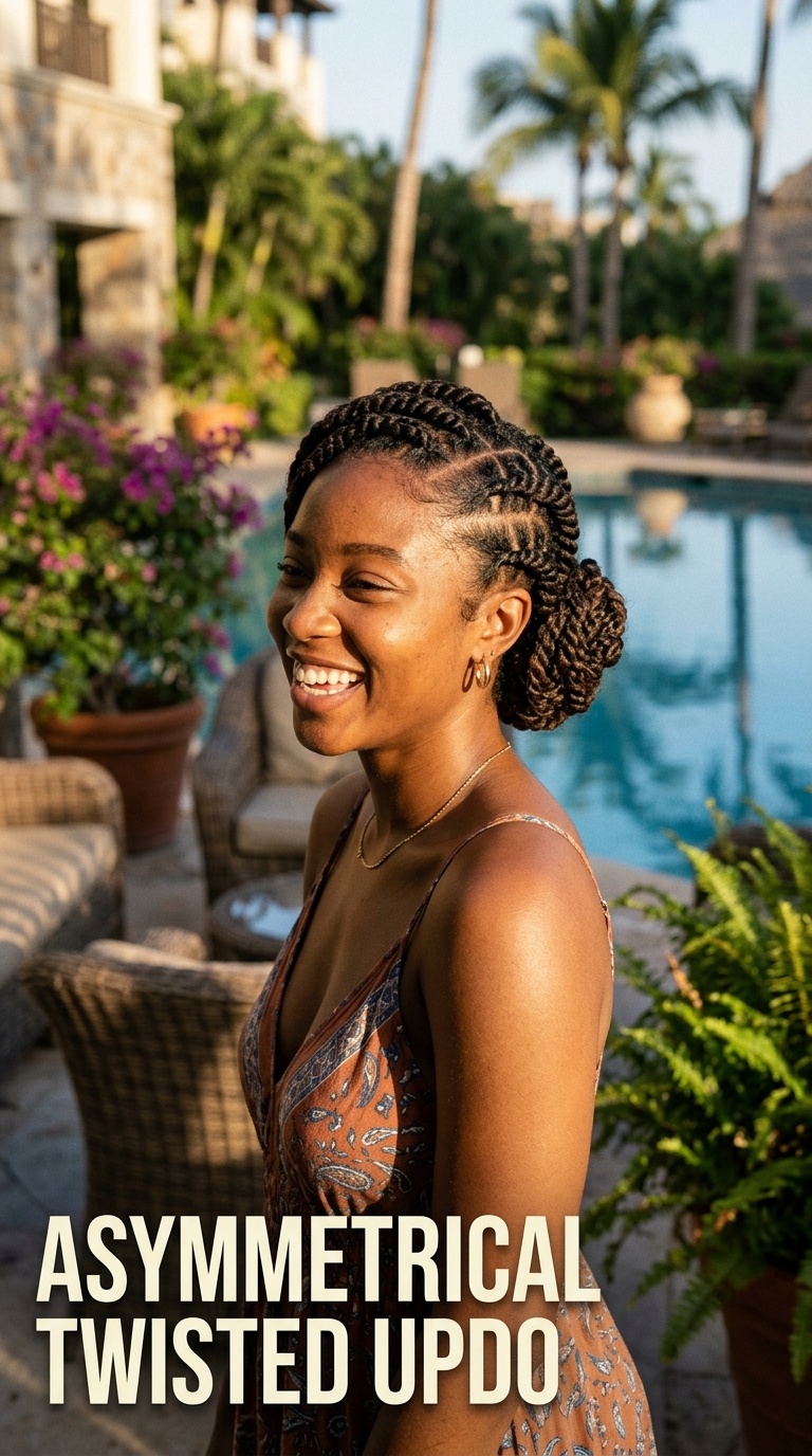 Asymmetrical Twisted Updo