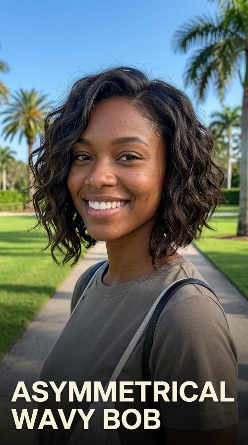 Asymmetrical Wavy Bob