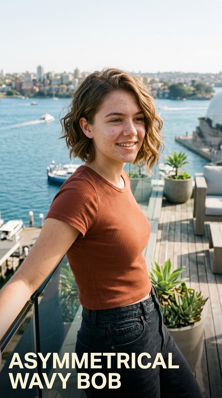 Asymmetrical Wavy Bob
