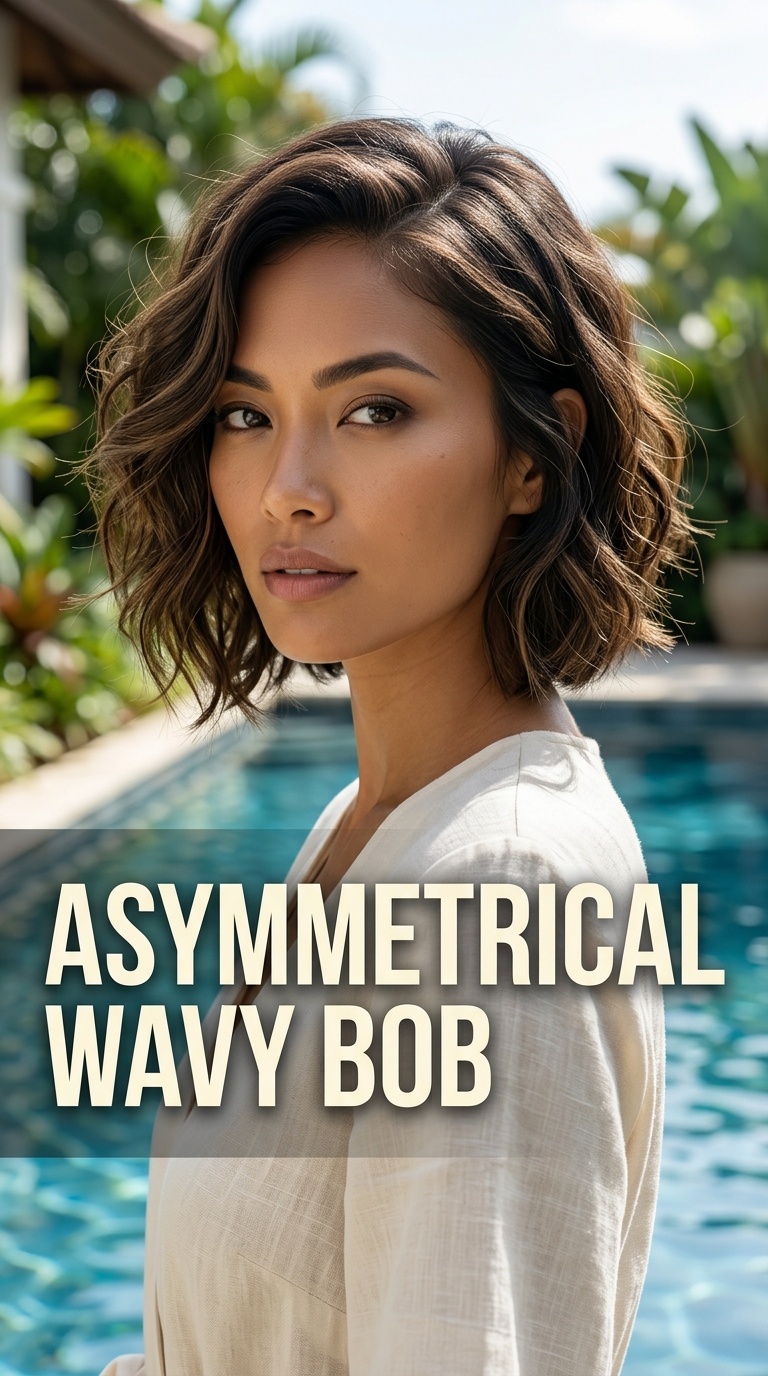 Asymmetrical Wavy Bob