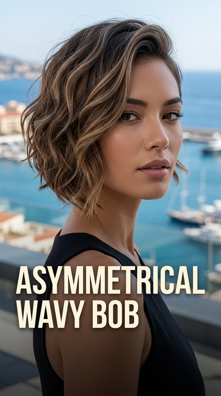 Asymmetrical Wavy Bob