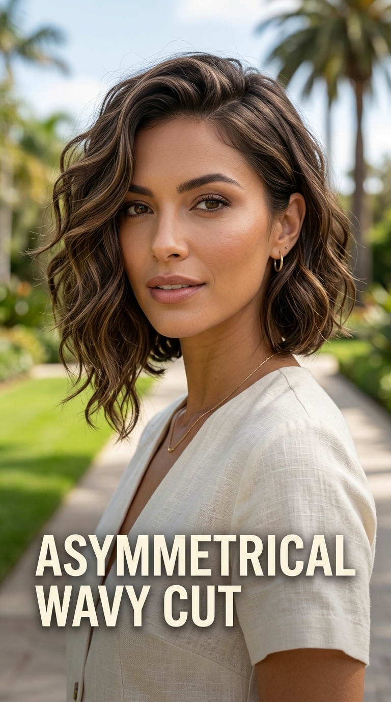 Asymmetrical Wavy Cut