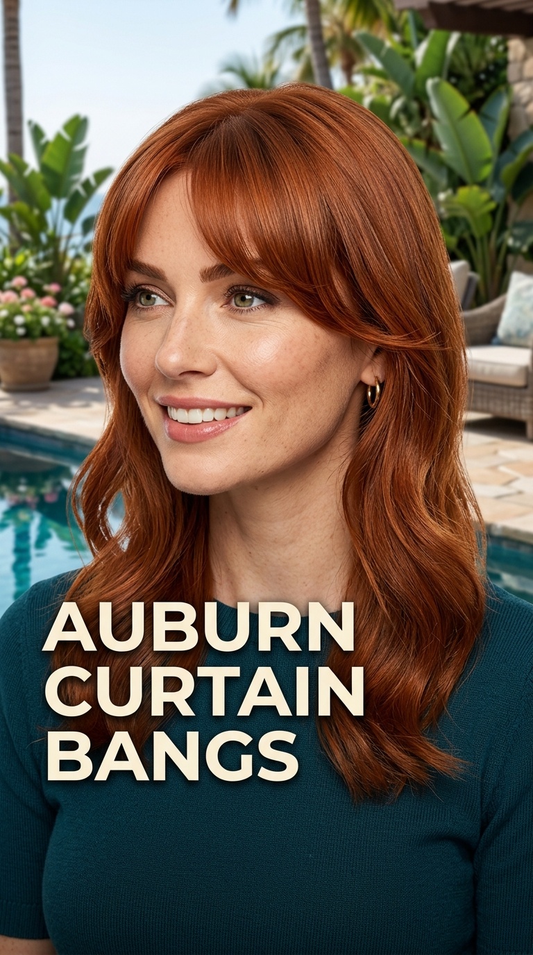 Auburn Curtain Bangs