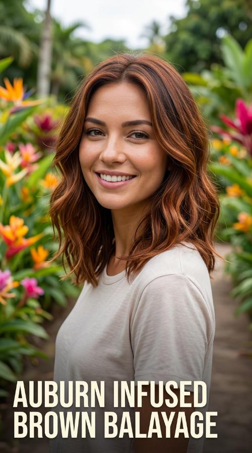 Auburn Infused Brown Balayage